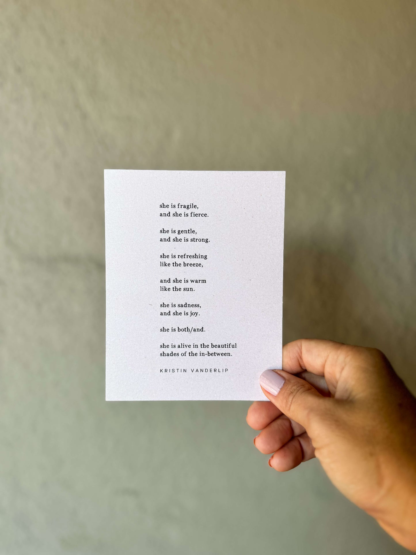 Postcard Prose Print - "Fragile Yet Fierce"