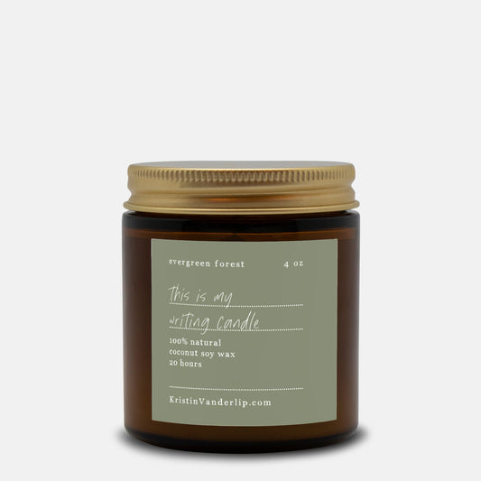Writing Candle - Forest // Amber Jar 4oz